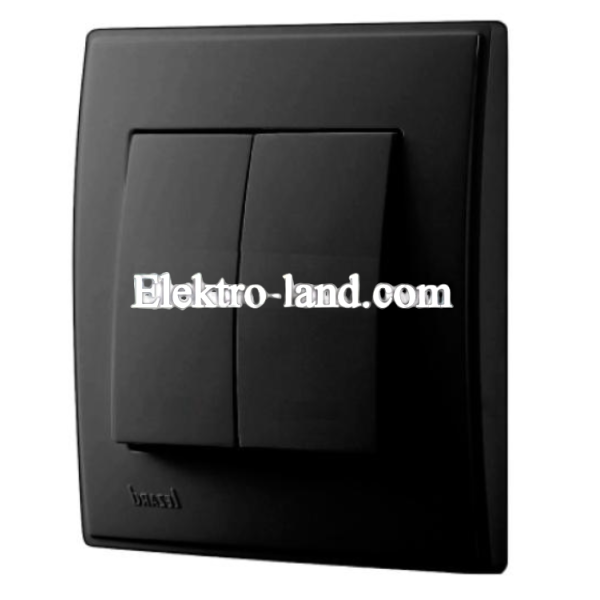 Выключатель двухклавишный Lezard Lesya, антрацит (705-4242-101)